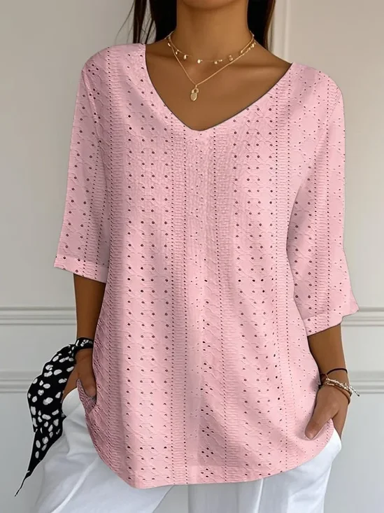 Women's Breast Cancer Awareness Abstract Print T-Shirt