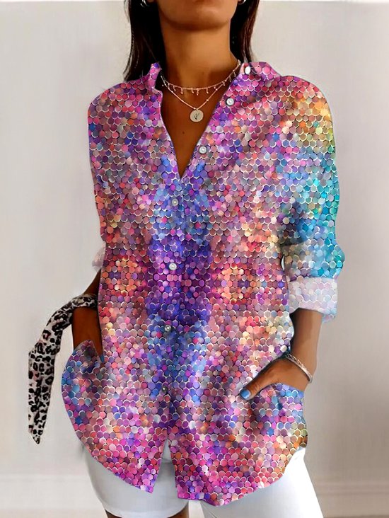 Casual Regular Fit Ombre Cotton Shirt