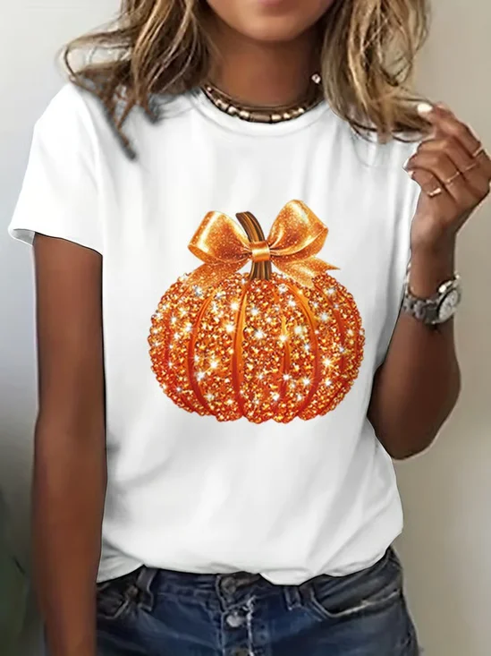 Women's Halloween Autumn Art Design Short Sleeve T-Shirt