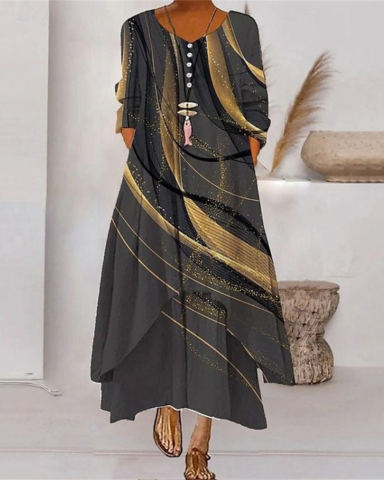 Women's Art Pattern Double Layer Dress Stylish Modern Everyday Weekend Beach