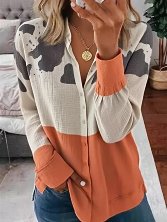 Women's Art Geometric Pattern Long Sleeve Shirt Fashionable Modern Everyday Weekend