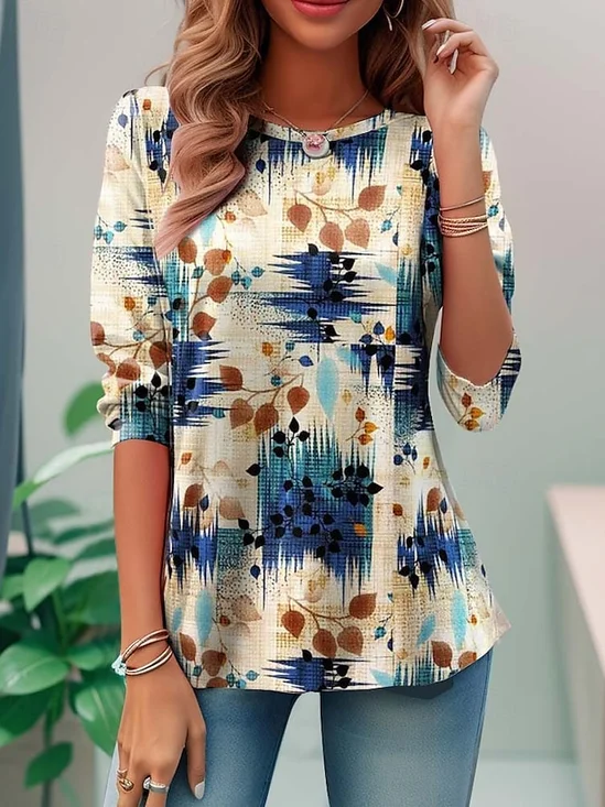 Striped Casual Regular Fit Crew Neck T-Shirt