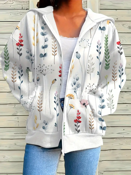 Casual Hoodie Regular Fit Printing Jacket