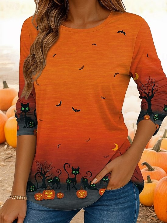 Regular Fit Casual Halloween Cotton T-Shirt