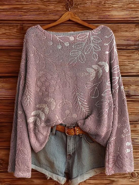 Women's Floral Print Casual Long Sleeve Top