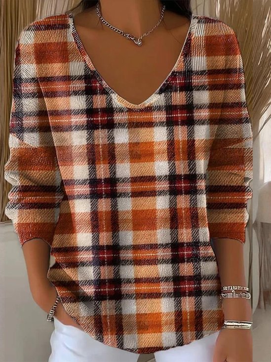 V Neck Casual Sweater
