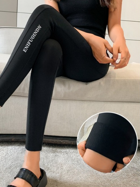 Shark Pants With Thin Fleece Bottoming, Outer Wear Elastic High Waist Tights, Slim Fit, Tummy Lifting, Hip Lifting, Slimming Yoga Barbie Pants Leggings