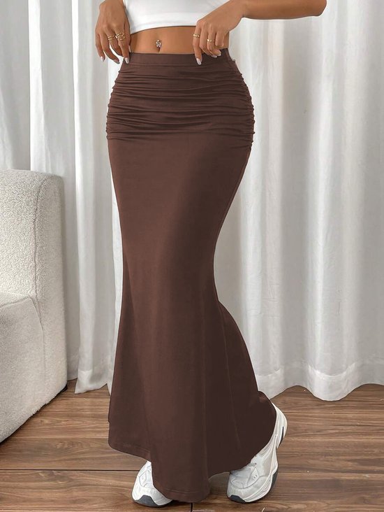 Women's Elegant Commuting Knitted Fishtail Skirt Slim Pleated Sexy Versatile Skirt