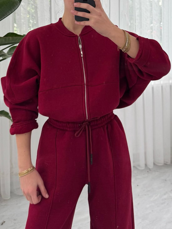 Casual Suit Autumn And Winter Cardigan Sports Women's Fashion Street Style Long-Sleeved Jacket And Trousers Two-Piece Suit