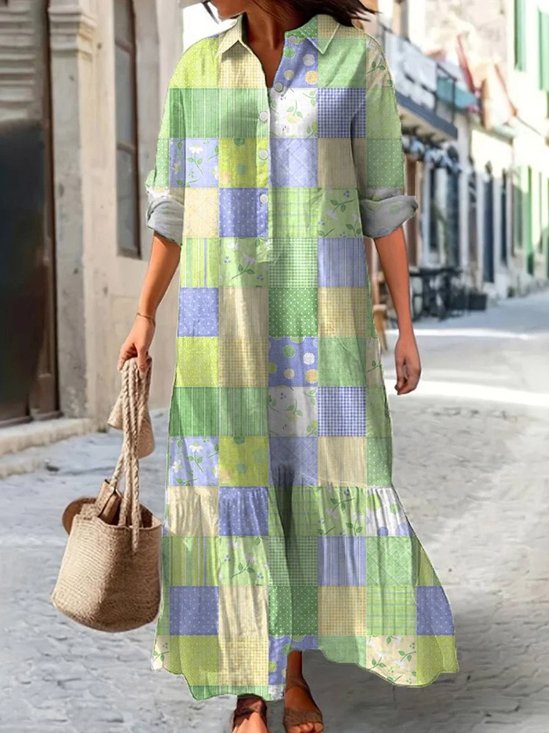 Casual Floral Regular Fit Cotton Dress With No