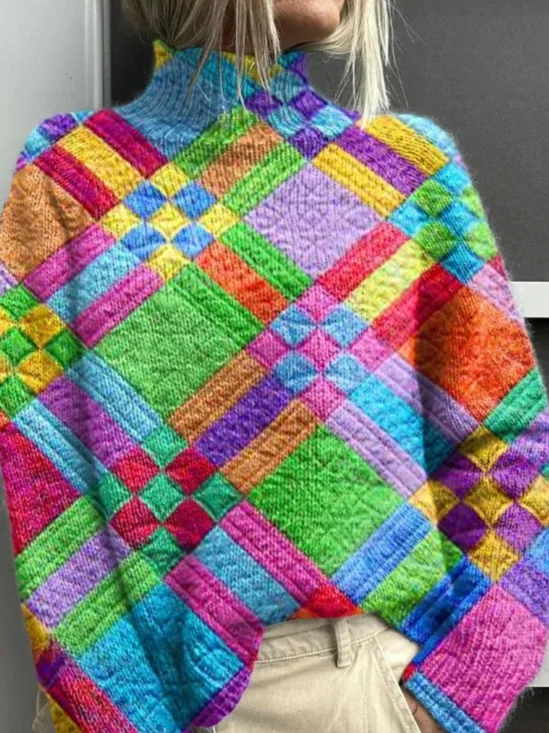 Regular Fit Turtleneck Vacation Sweater