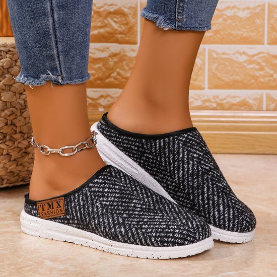 All Season Casual Fleece Color Block Loafers