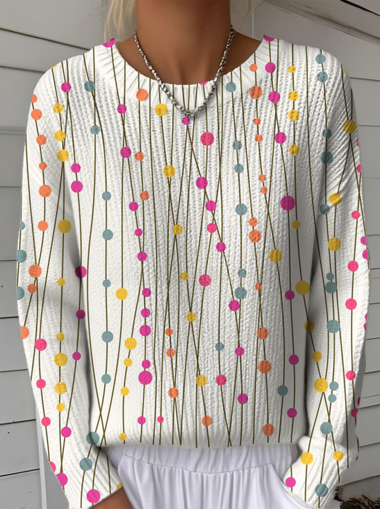 Women's Abstract Geometric Pattern Pullover Sweater Regular Autumn/Winter Top