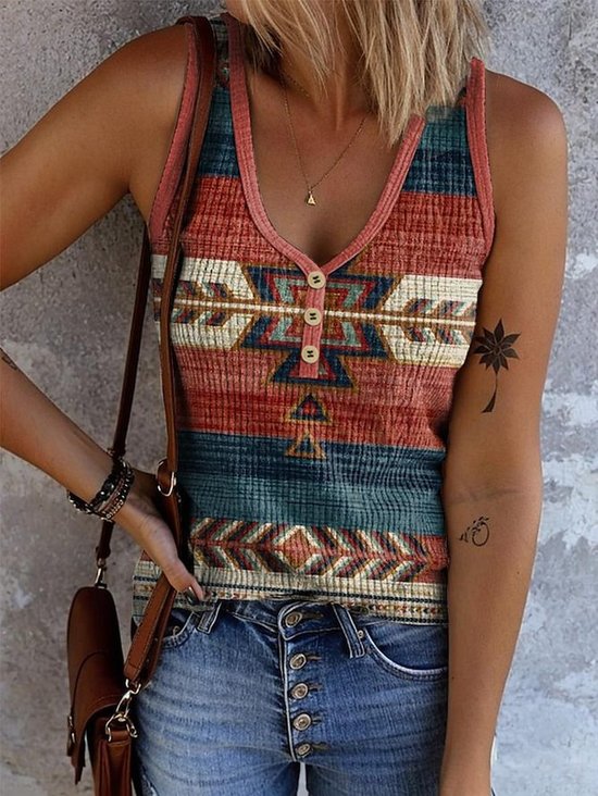 Casual Ethnic Tank Top