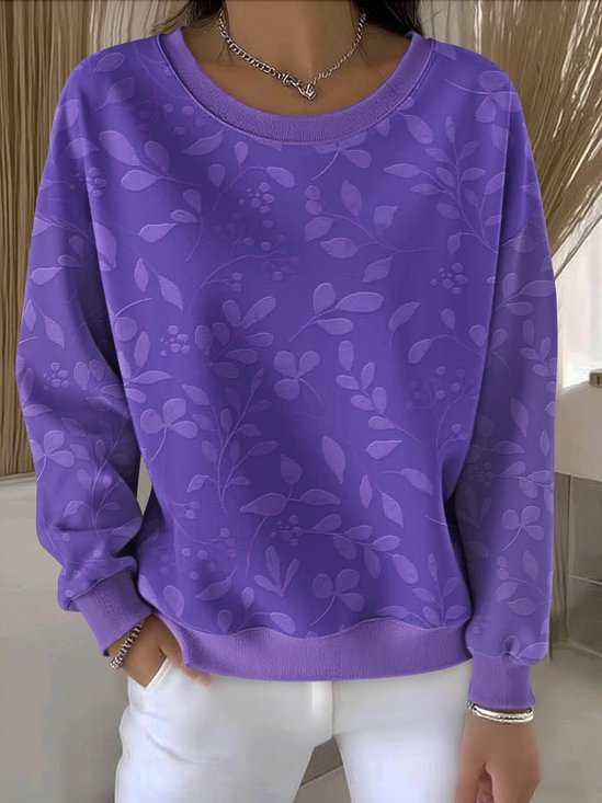 Casual Cotton Crew Neck Sweatshirt