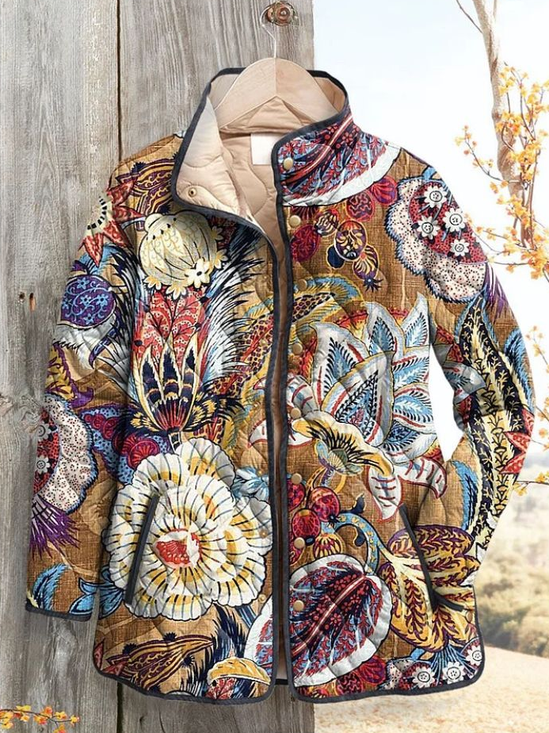 Floral Casual Padded Jacket