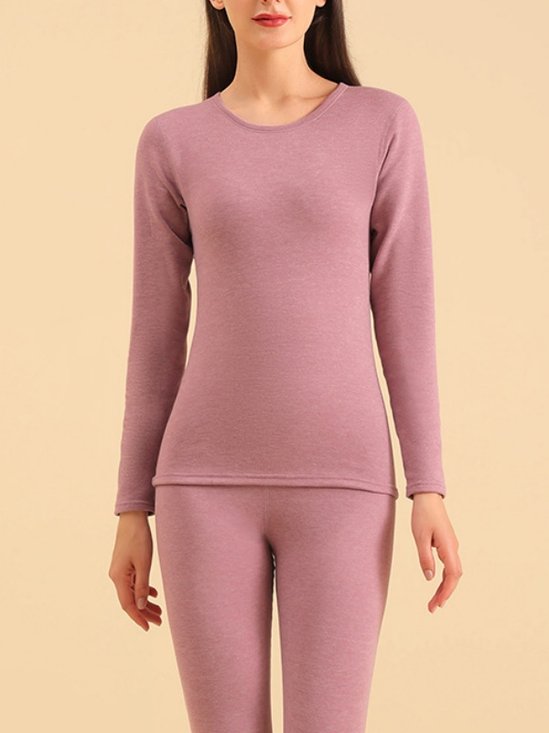 Women's Plain Daily5A antibacterial wool silk warm German velvet autumn clothes and autumn trousers Matching Set
