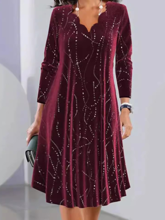 V Neck Party Dress With No