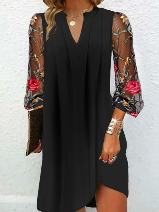 Floral Sexy Chiffon Regular Fit Dress With No