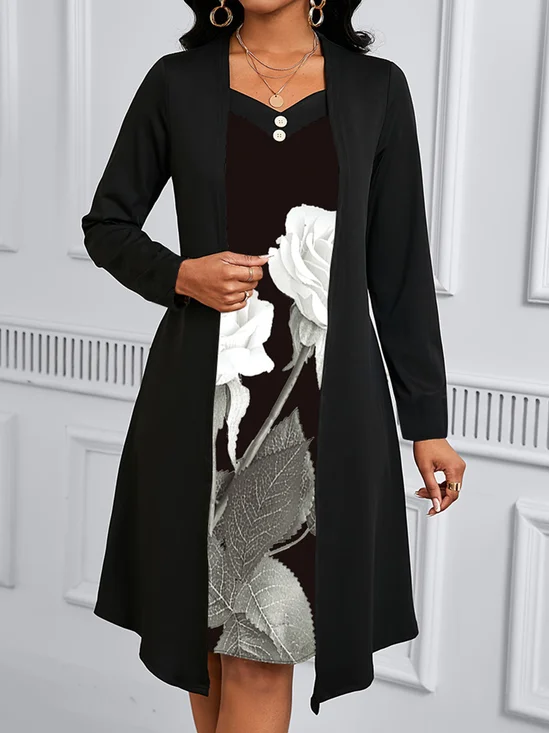 Regular Fit Cotton V Neck Dress