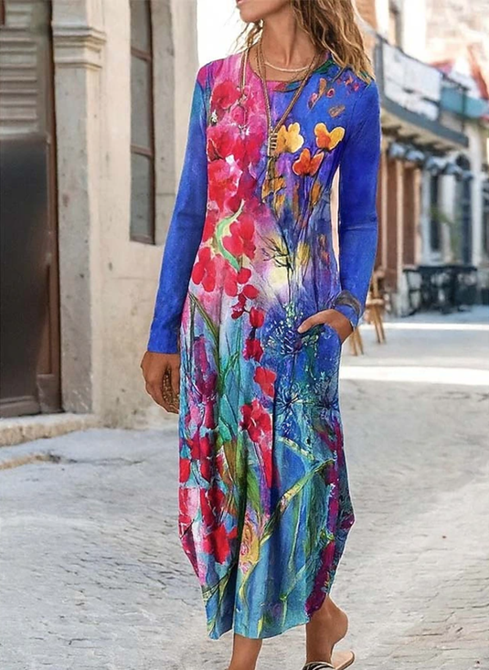 Women's Midi Dress Sheath Dress T Shirt Dress Tee Dress Vacation Casual Daily Regular Fit Floral Graphic