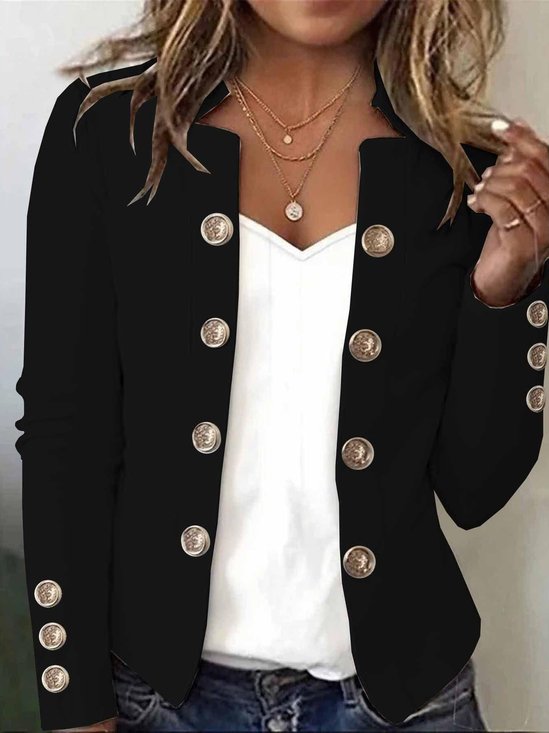 Women's Long-Sleeved Autumn And Winter Button-Down Blazer