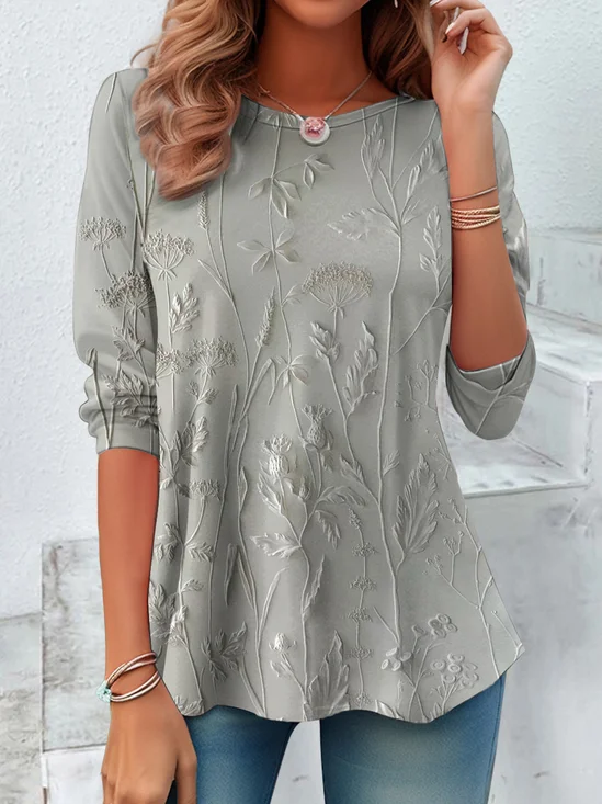 Regular Fit Crew Neck Casual Cotton T-Shirt
