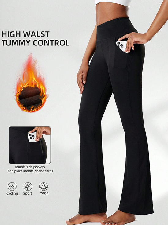 Autumn And Winter Brushed Velvet Flared Yoga Pants Slimming High Waist Hip Lifting Sports Pants