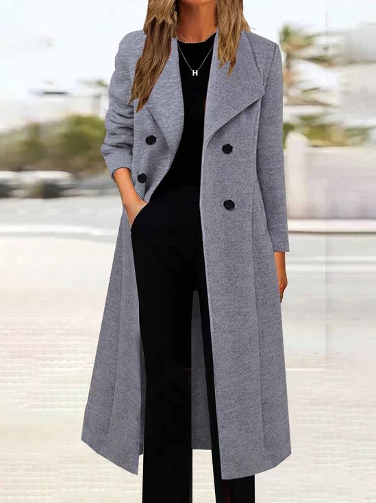 Women's Autumn And Winter Double-Breasted Long-Sleeved Coat