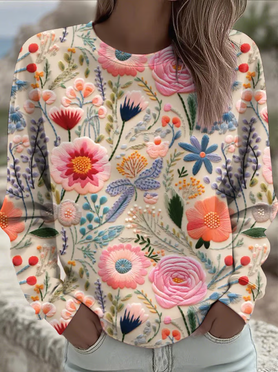 Casual Crew Neck Sweatshirt