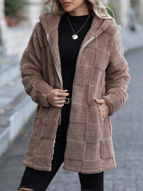 Regular Fit Casual Plain Hoodie Jacket