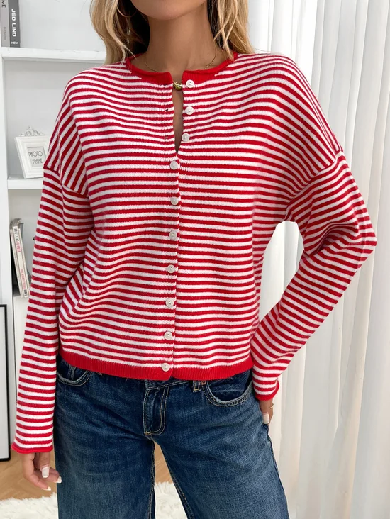 Striped Casual Cardigan