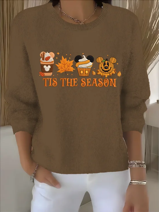 Women's Fall Festival Pullover Sweater with Prints