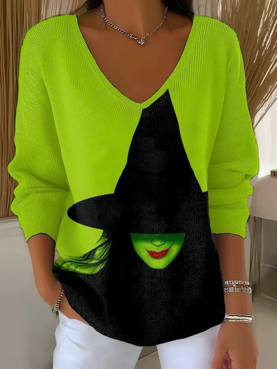 Cotton Casual Regular Fit V Neck Sweater
