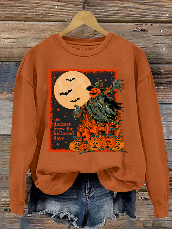 Women's Halloween Scarecrow Sweatshirt