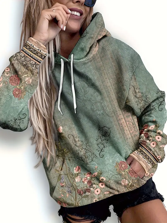 Loose Printing Casual Hoodie