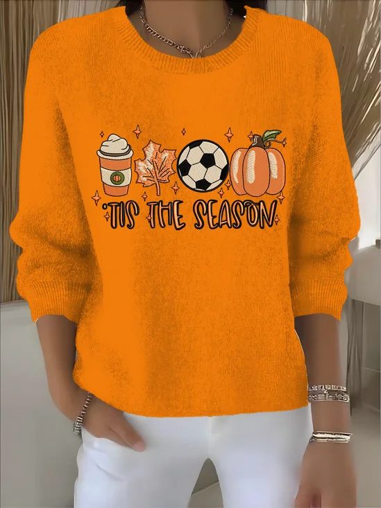 Women's Fall Festival Pullover Sweater with Prints