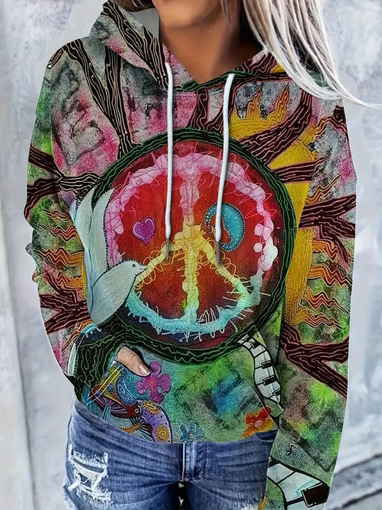 Casual Abstract Hoodie Loose Hoodie