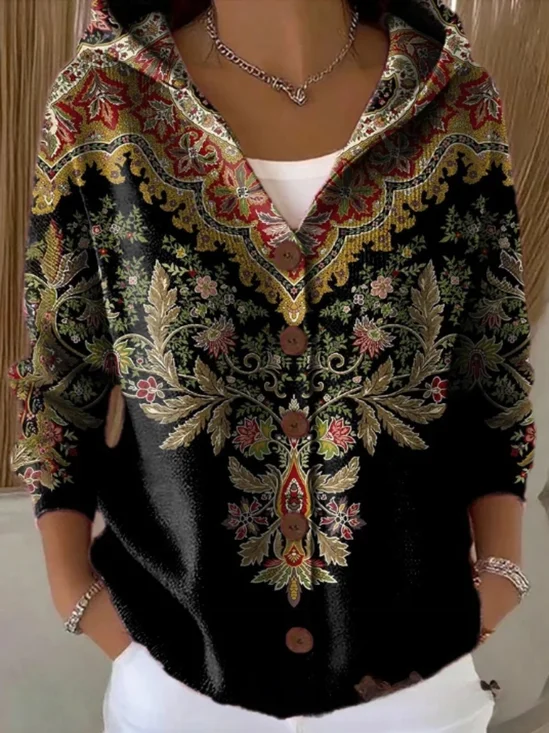 Hoodie Cotton Regular Fit Casual Cardigan