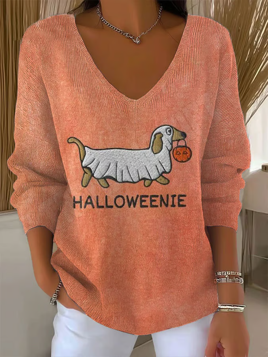Women's Halloween Print Long Sleeve Top
