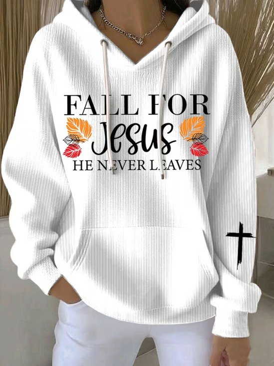 Regular Fit Casual Jesus Copy Hooded Hoodie