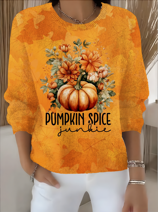 Loose Vintage Crew Neck Festival Sweater