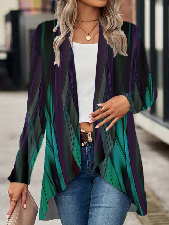 Women's Abstract Print Casual Long Sleeve Cardigan