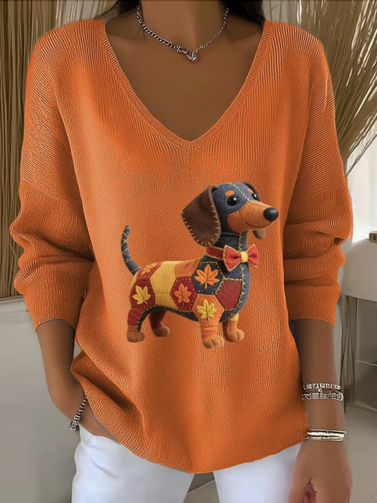 Casual V Neck Sweater