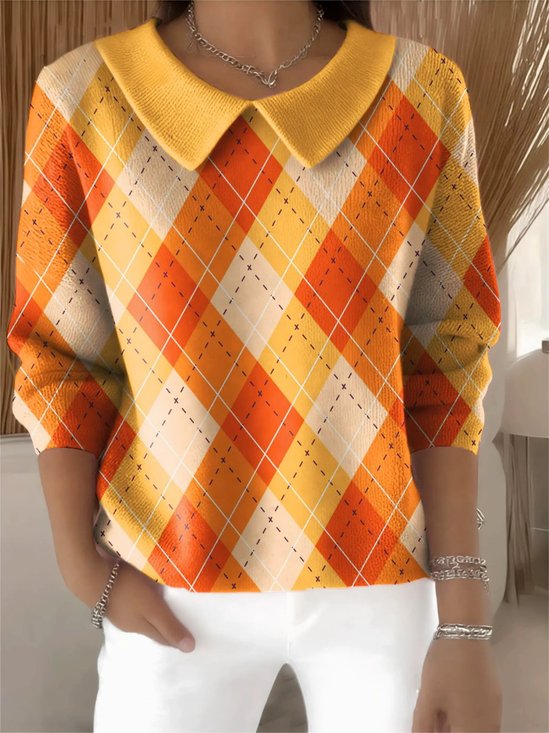 Imitation Cashmere Shawl Collar Vintage Sweater