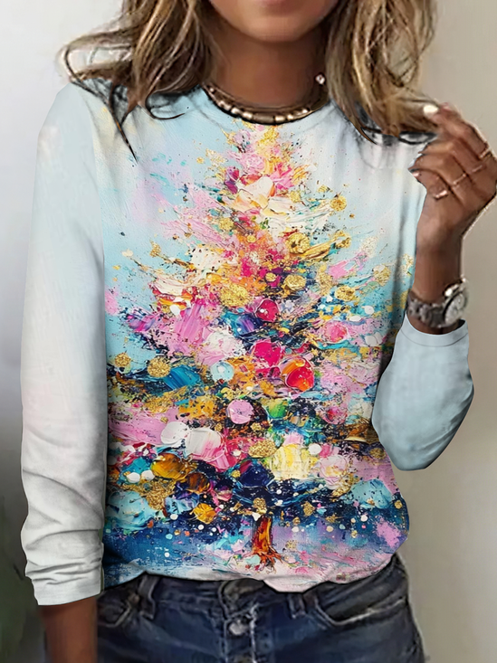 Regular Fit Vintage Christmas Tree T-Shirt