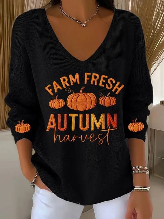 V Neck Loose Casual T-Shirt