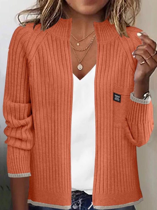 Women's Elegant Knitted Cardigan Jacket Long Sleeve Casual Zipper Sweater
