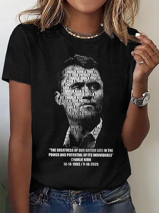 Women's Charlie Kirk Patriot Memorial Short Sleeve T-Shirt