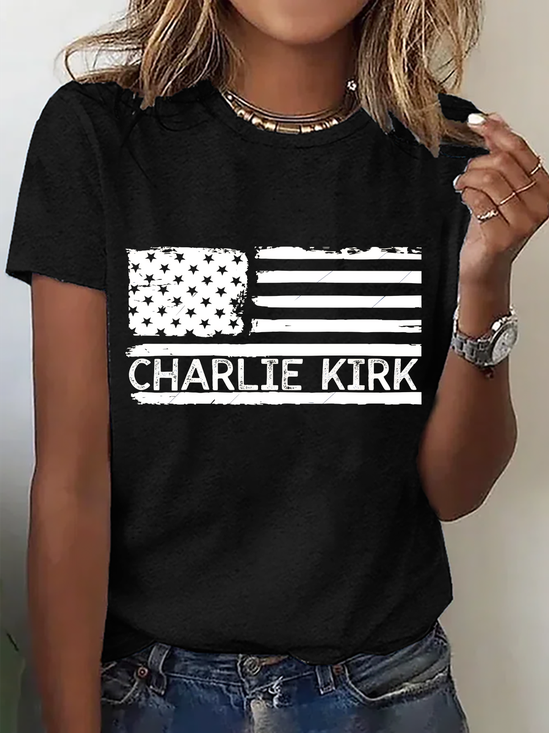 Women's Charlie Kirk Patriot Memorial Short Sleeve T-Shirt